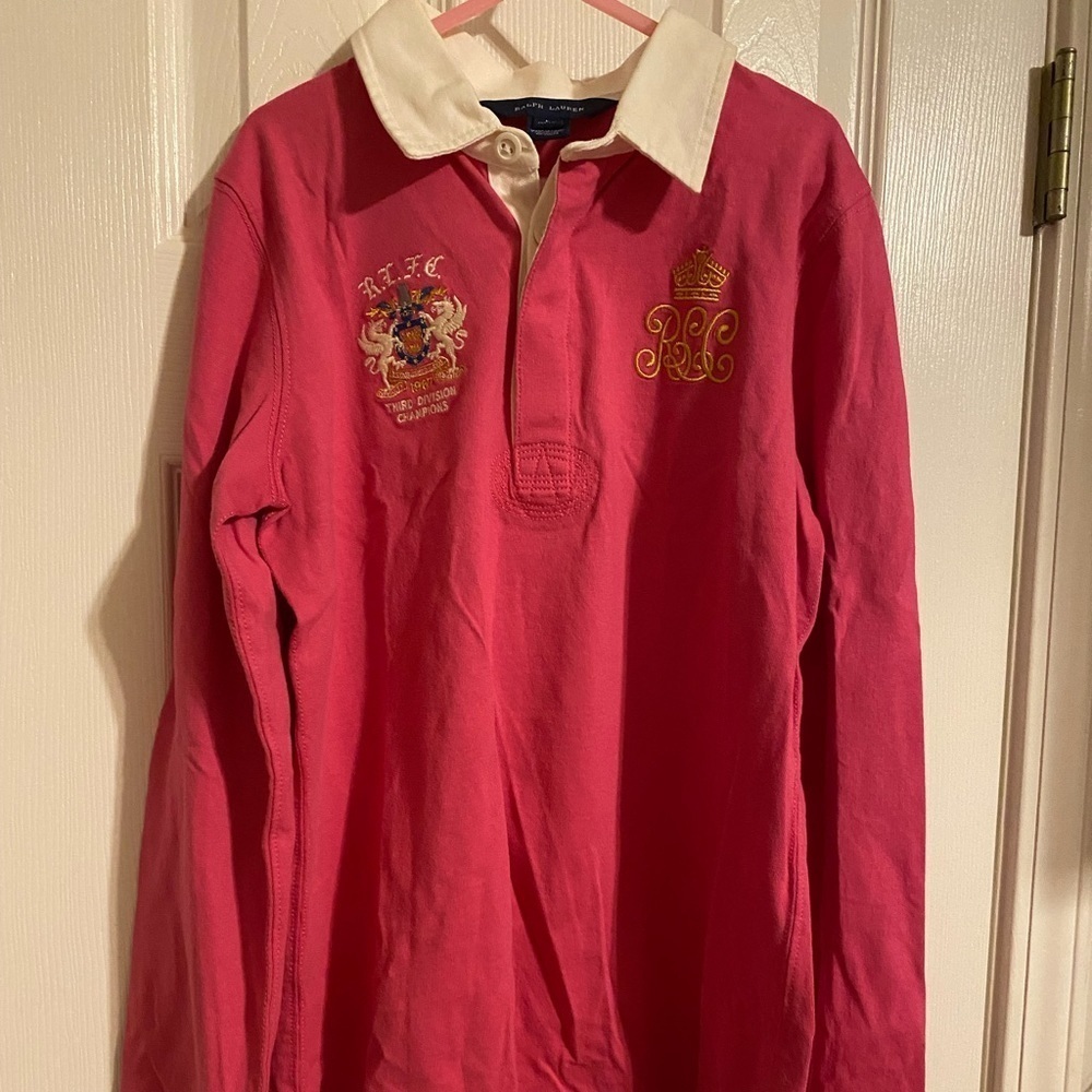 Pink Ralph Lauren Rugby Shirt